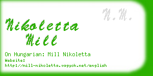 nikoletta mill business card